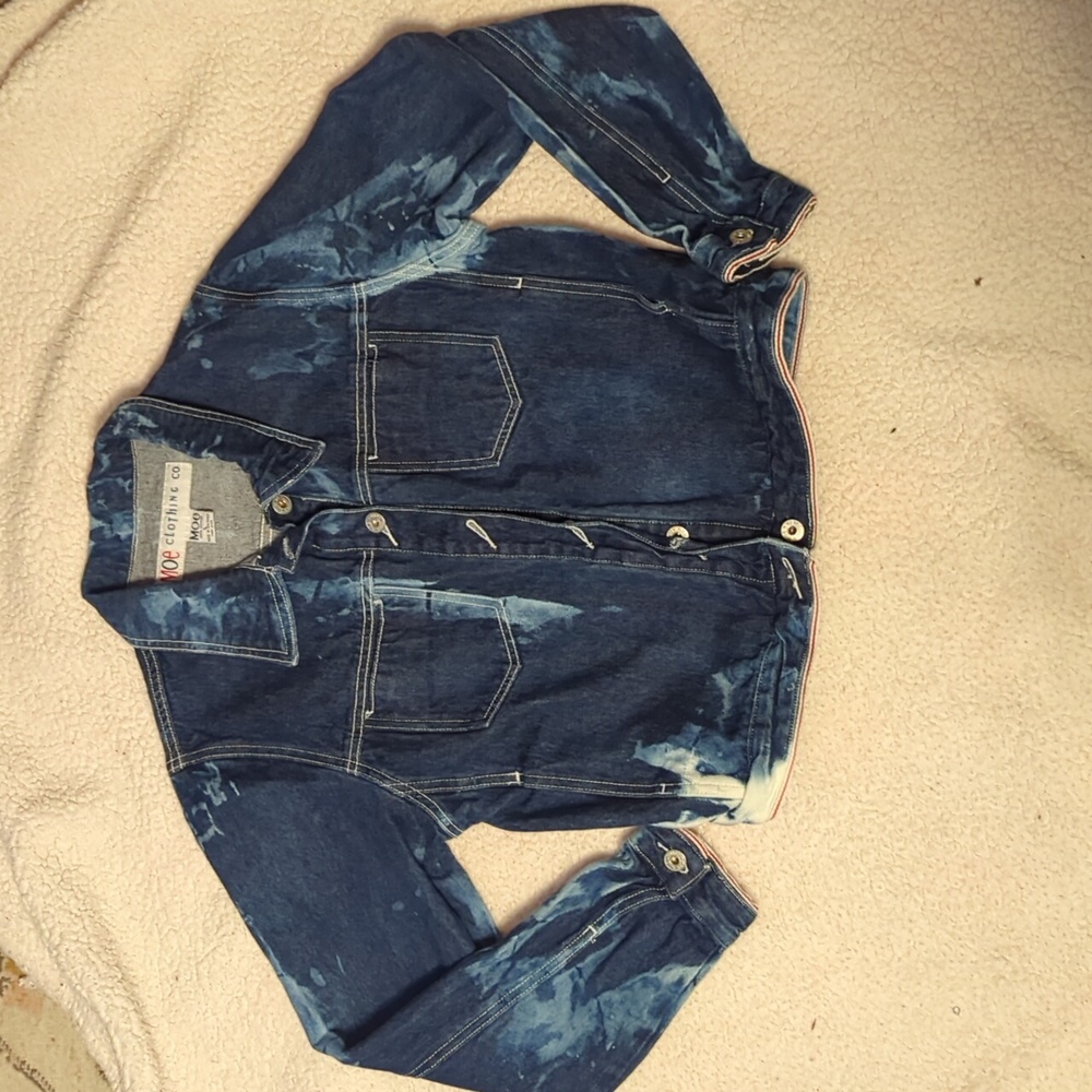 Moe Moyuru Clothing Co. Denim bleach washed jacket size L